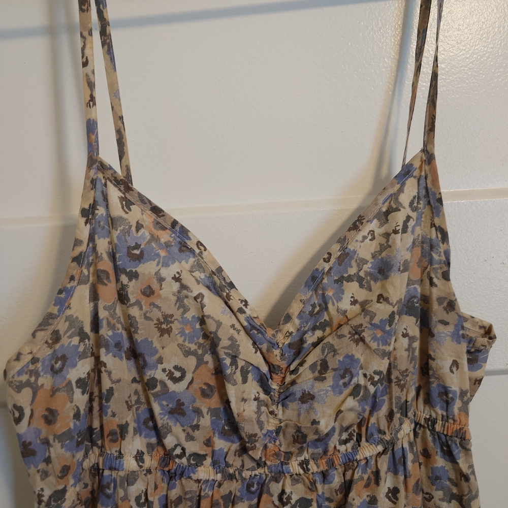 H&M Blue and Cream Floral Dress